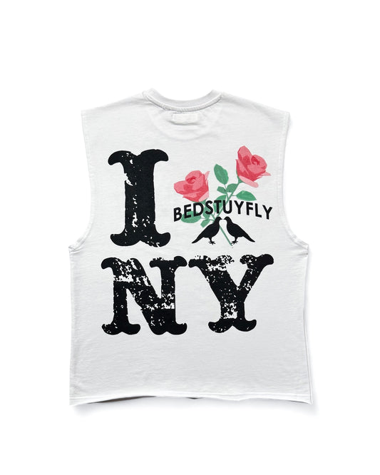 Concrete Rose Sleeveless T-shirt (White)
