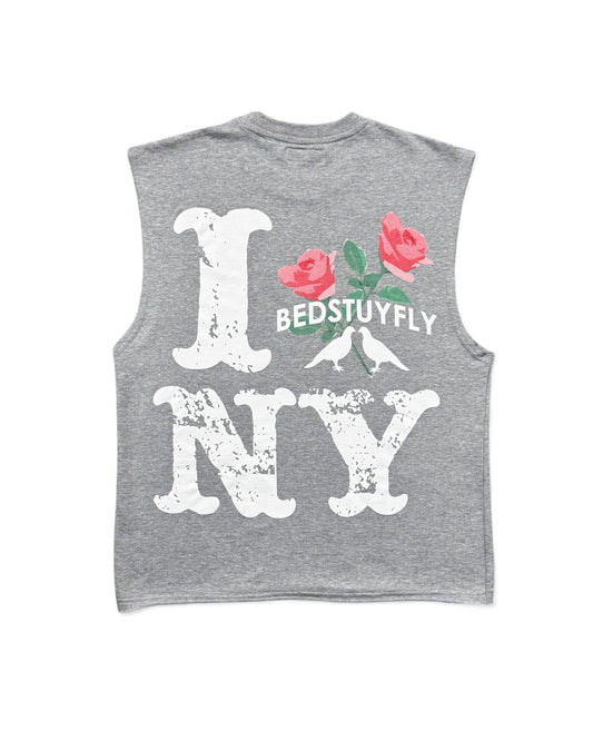 Concrete Rose Sleeveless T-shirt (Gray)
