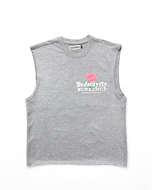 Concrete Rose Sleeveless T-shirt (Gray)