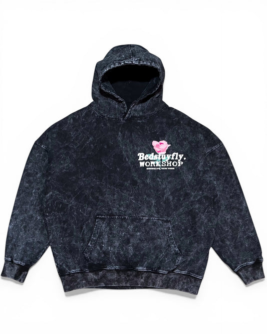 Concrete Rose Vintage Hoodie (Black)