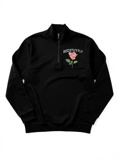 Give ‘em Roses Quarter Zip Black