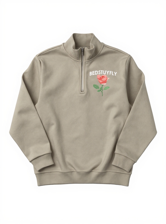 Give ‘em Roses Quarter Zip Sandstone