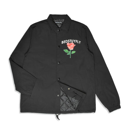 Give'm Roses Coach Jacket (Black) - Bedstuyfly