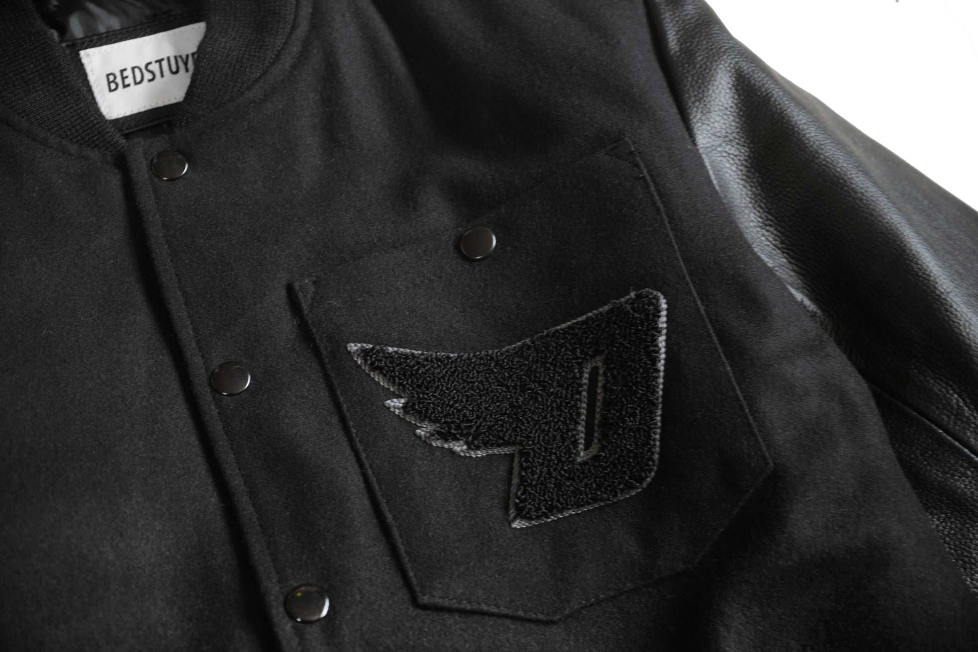 DUTY FREE VARSITY JACKET ( BLACK) - Bedstuyfly