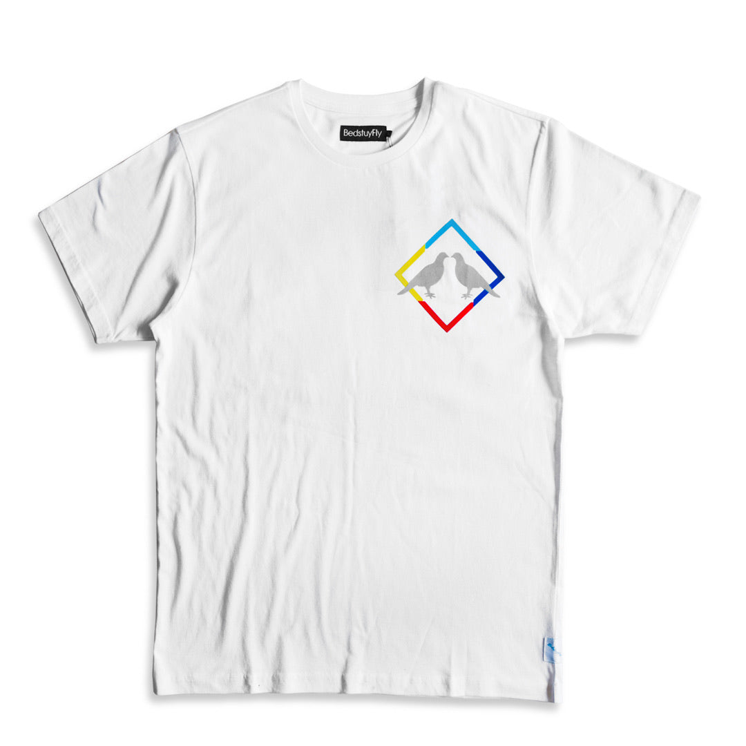 2.0 T-Shirt (White/Multi) - Bedstuyfly