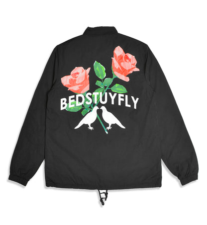 Give'm Roses Coach Jacket (Black) - Bedstuyfly